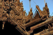 Myanmar - Mandalay, Shwe In Bin Kyaung a wonderful example of the Burmese unique teak architecture and wood-carving art.